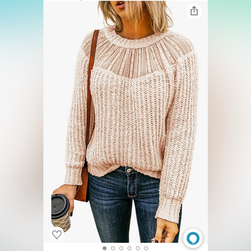 Sweater with lace neck